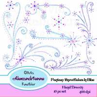 Fantasy Snowflakes In Blue Set Preview 2