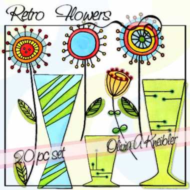 Retro Flowers Sample 3