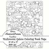 Mushrooms Galore Coloring Page Preview