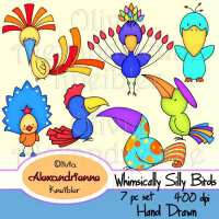 Whimsically Silly Birds Preview