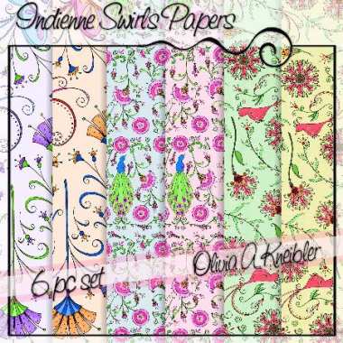 Indienne Swirls Paper Set Preview 4