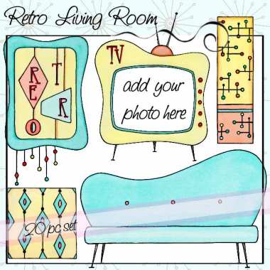 Retro Living Room Set Preview 5