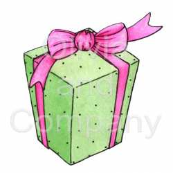 Green Gift With Pink Ribbon Preview