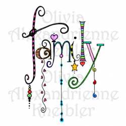 Family Dangles Word Art